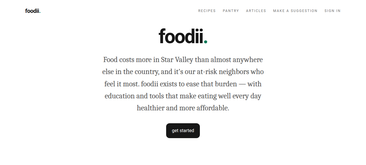 foodii (Star and Stream), live site